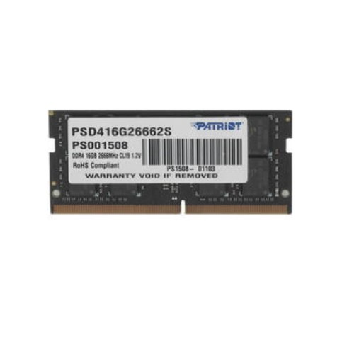 Patriot DDR4 SODIMM 16Gb  2666MHz  PSD416G26662S RTL PC4-21300 CL19 260-pin 1.2В dual rank