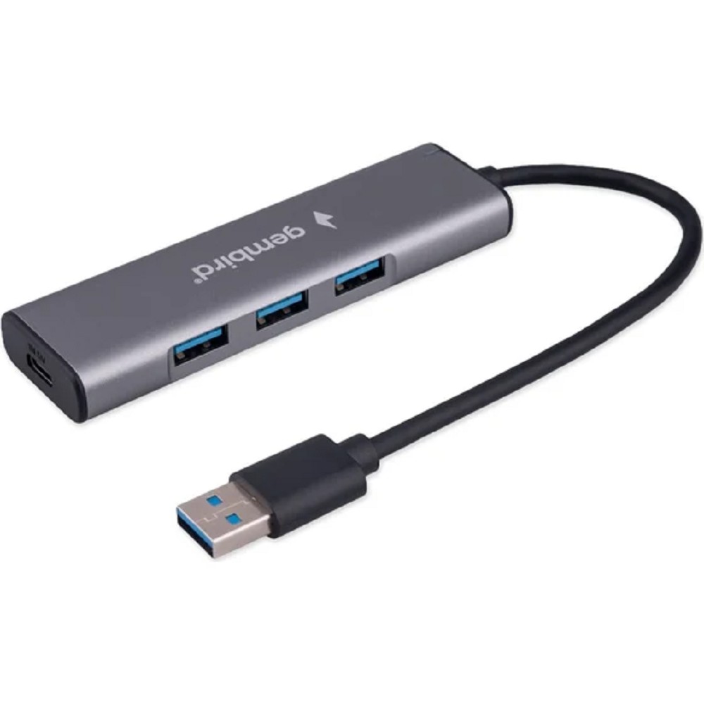 Gembird Разветвитель USB3.1  7xUSB, с доп.питанием (порт Type-C), кабель USB 19см, алюминий, коробка (UHB-U3P7-01)
