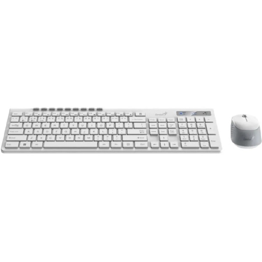 Клавиатура + мышь Genius Smart Slimstar 8230 WHITE {USB,1 мини-ресивер на оба устройства,104 кл кнопка SmartGenius, мембранная,800-1600 DPI} [31340015402]
