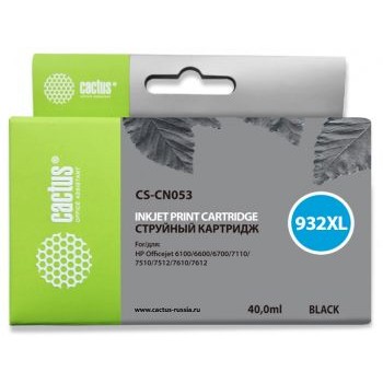 Cactus CN053/№932  Картридж для HP DJ 6600, черный (40мл)