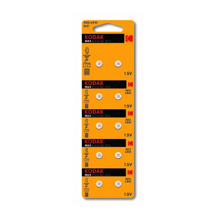 Kodak AG3 (392) LR736, LR41 [KAG3-10] Max Button Cell (100/1000/80000) (10 шт. в уп-ке)