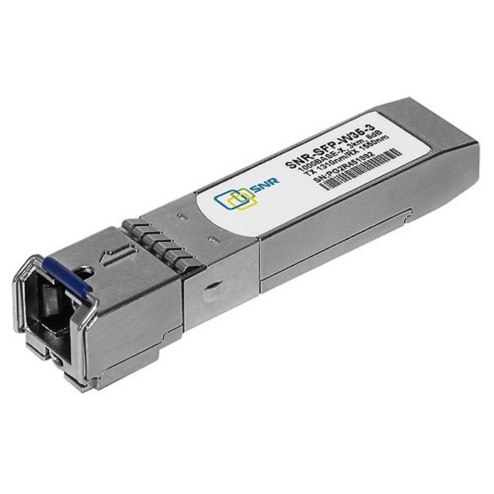 SNR SNR-SFP-W35-3 Одноволоконный модуль, SFP WDM 1000Base-BX, разъем SC, рабочая длина волны Tx/Rx: 1310/1550нм, дальность до 3км (6dB), с поддержкой функции DDM