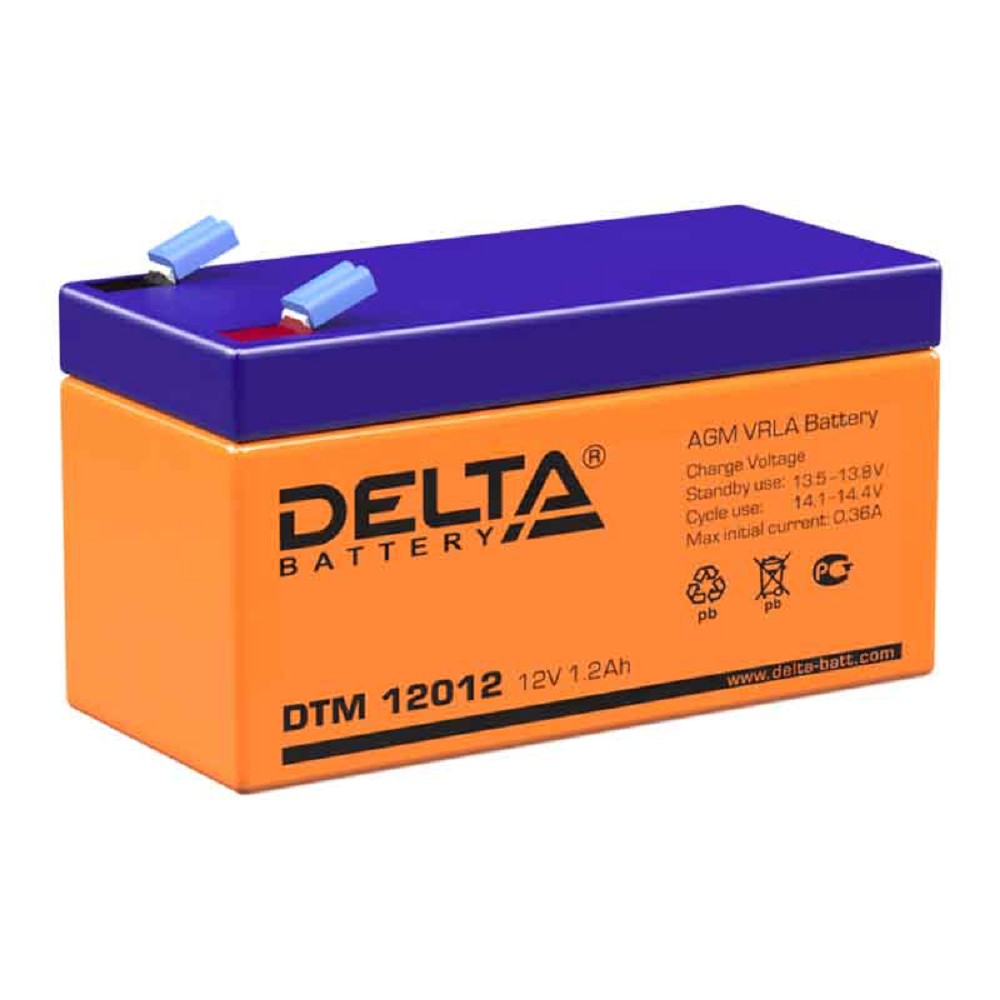 Delta DTM 12012  (1.2 А\ч, 12В) свинцово- кислотный аккумулятор  