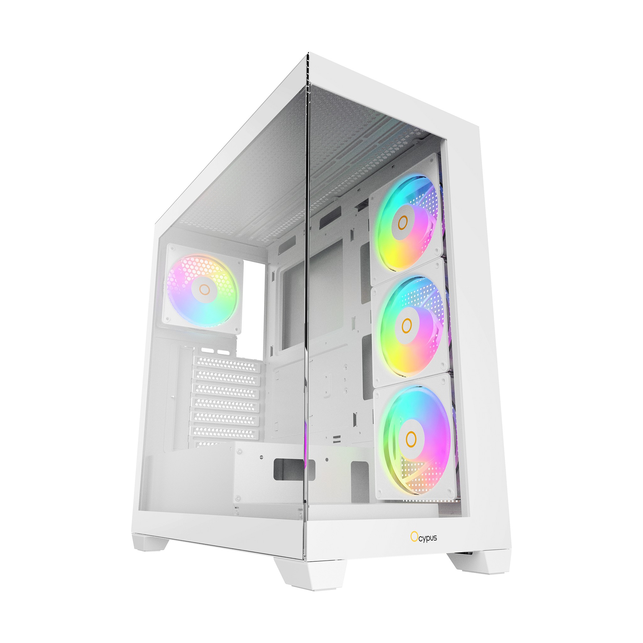 Case Ocypus Gamma C72 WH ARGB  ATX / win / white / 4 ARGB fans / no PSU / Tempered Glass