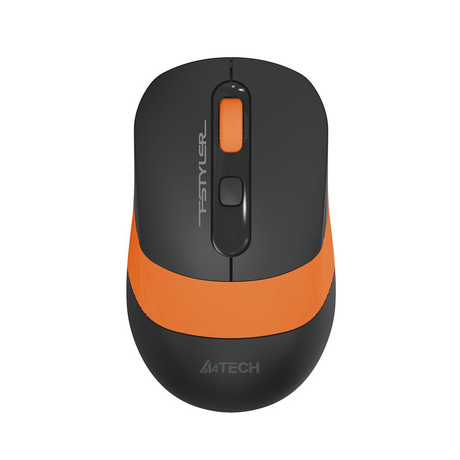Мышь A4Tech Fstyler FG10S черный/оранжевый оптическая (2000dpi) silent беспроводная USB для ноутбука
