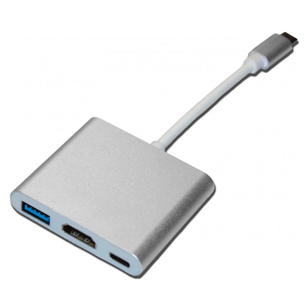 Bion Мульти переходник USB Type-C - HDMI/4K@30hz + USB-A (3.0) + USB Type-C (Power Delivery charging), 0.15 м [BXP-A-USBC-MULTI-5]