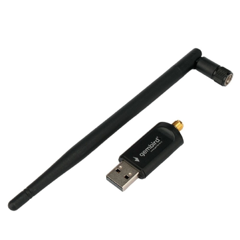 Gembird Сетевой адаптер WiFi+Bluetooth 600 Мбит,двухдиап.с антенной, USB,802.11b/a/g/n/ac, RTL8821CU (WNP-UA-019)
