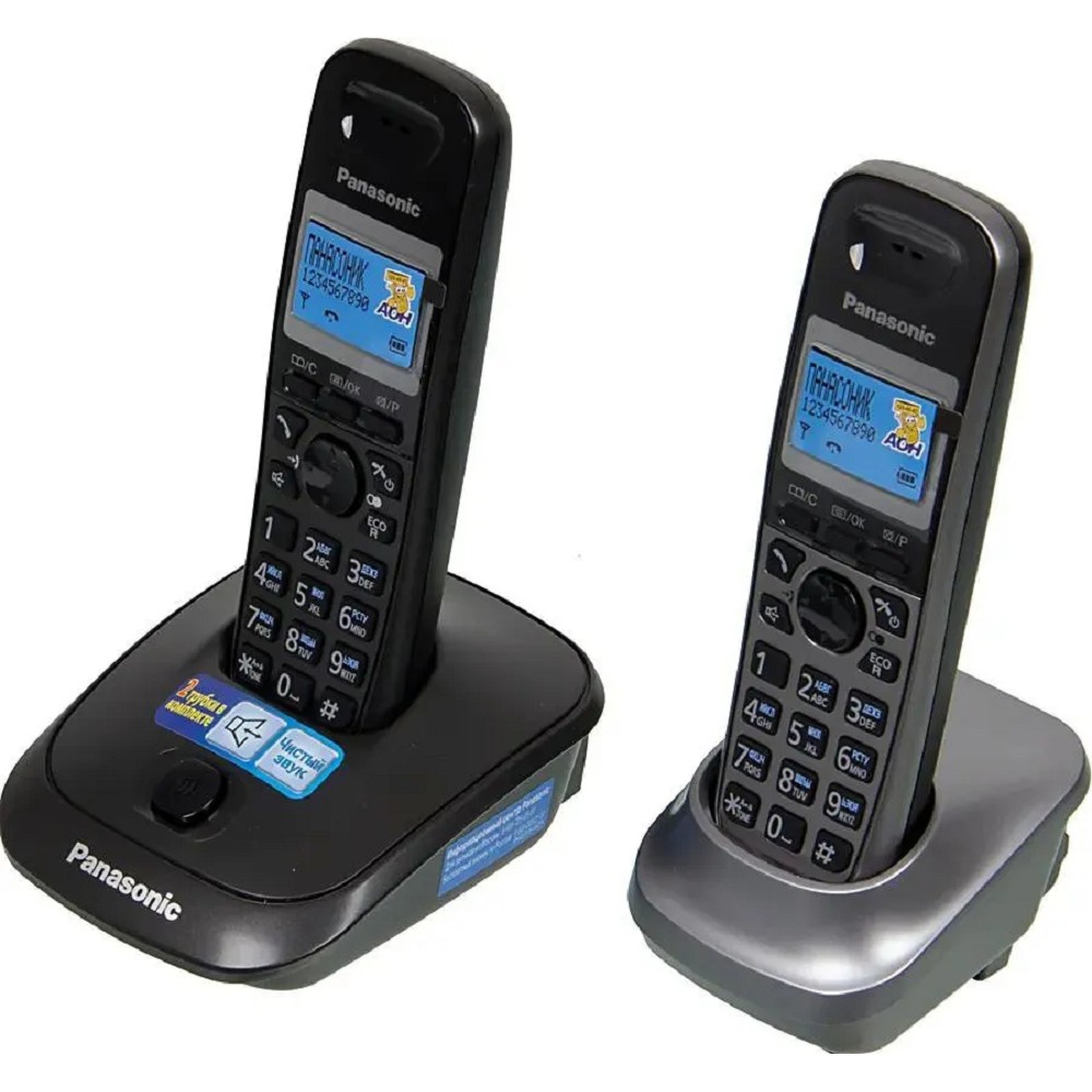 Panasonic KX-TG2512RU2 {Доп трубка в комплекте, АОН, Caller ID, спикерфон, полифония}