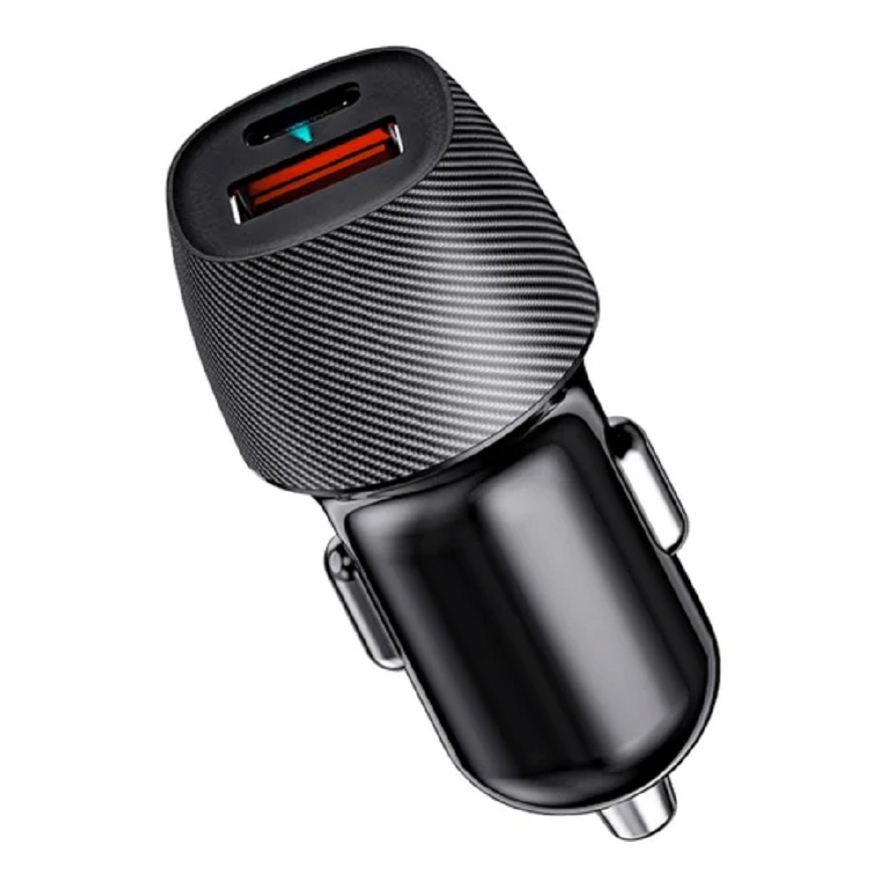 Rexant (16-0242) Автомобильное зарядное устройство с двумя портами (USB-A QC 3.0 + USB-C PD) со световой индикацией, 38Вт, черное 