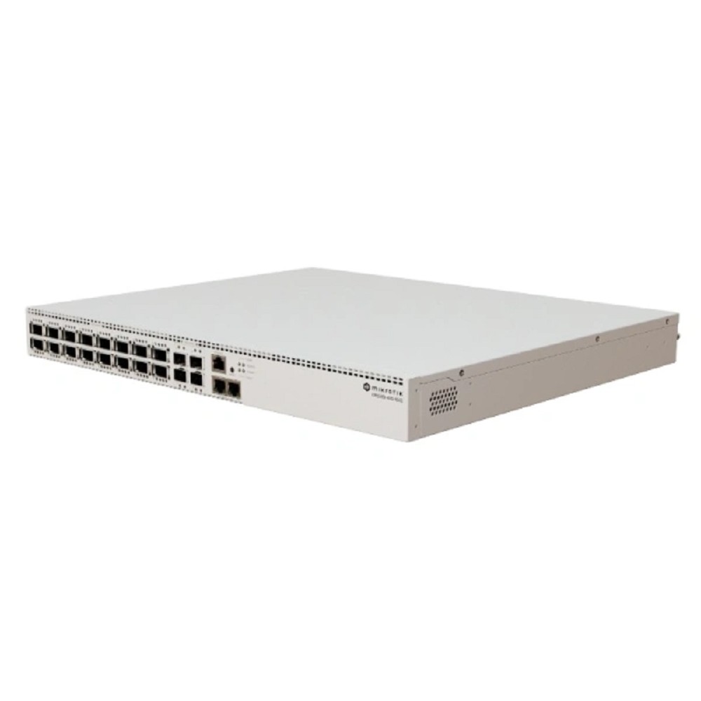 MikroTik CRS520-4XS-16XQ-RM Коммутатор управляемый, 2*RJ45 10Gbit, 4*SFP28 25Gbit, 16QSFP28 100Gbit, 4GB Ram, 4-core CPU, RouterOs L5