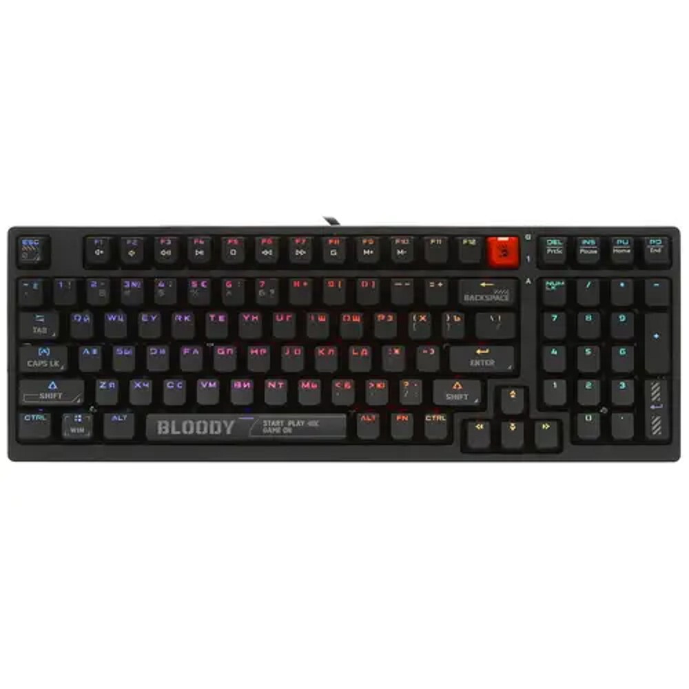 Клавиатура проводная A4Tech Bloody S98 black (механическая, USB, for gamer, LED) (S98 BLACK)