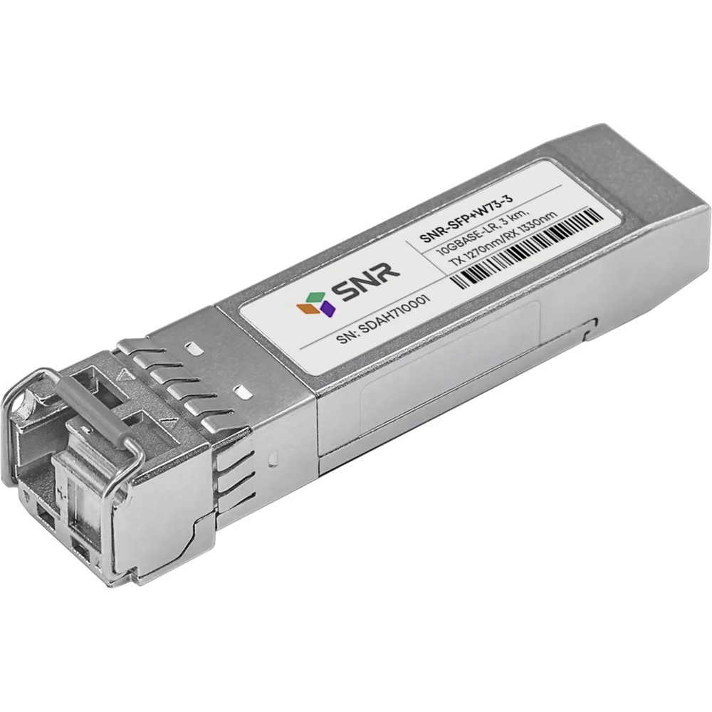 SNR SNR-SFP+W73-3 Одноволоконный модуль, SFP+ WDM 10GBASE-LR/LW, разъем LC, рабочая длина волны Tx/Rx: 1270/1330нм, дальность до 3км (5dB).