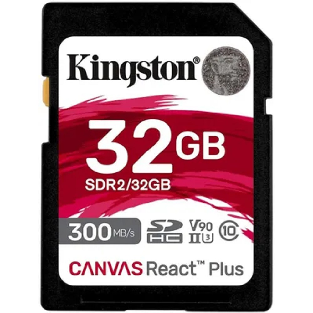 SecureDigital 32GB Kingston SDHC, UHS-I Class U3 V90, чтение: 300Мб/с, запись: 260Мб/с <SDR2/32GB>