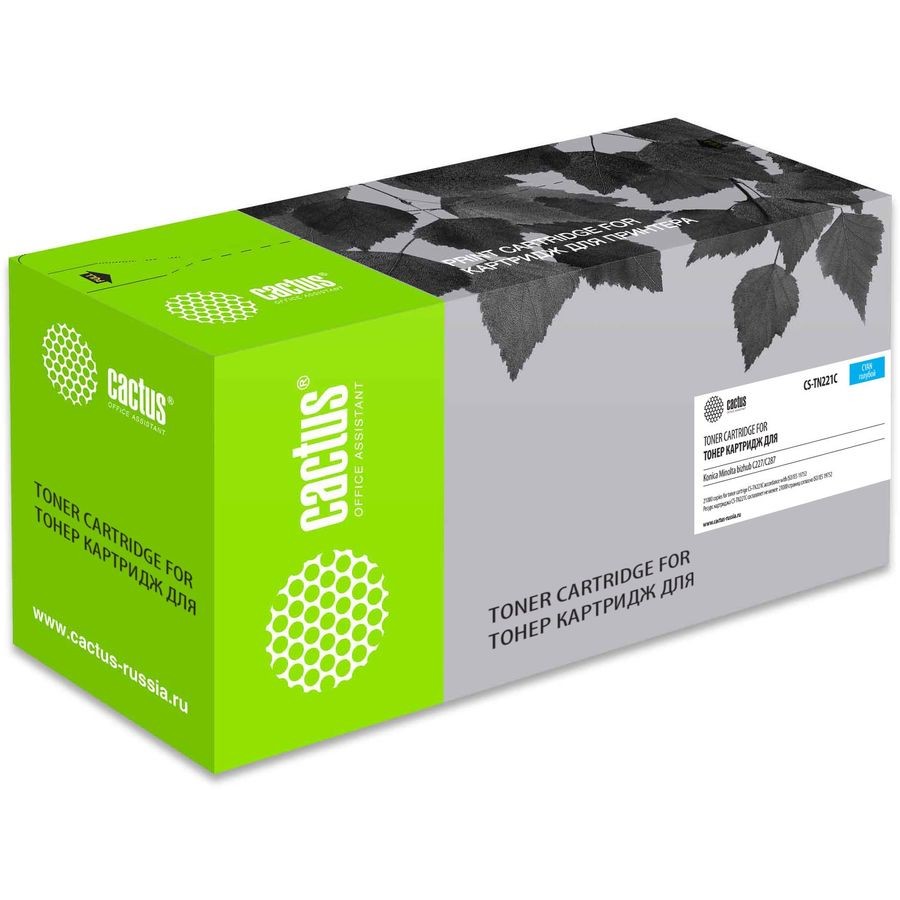 Картридж лазерный Cactus CS-TN221C голубой (21000стр.) для Konica Minolta bizhub C227/C287