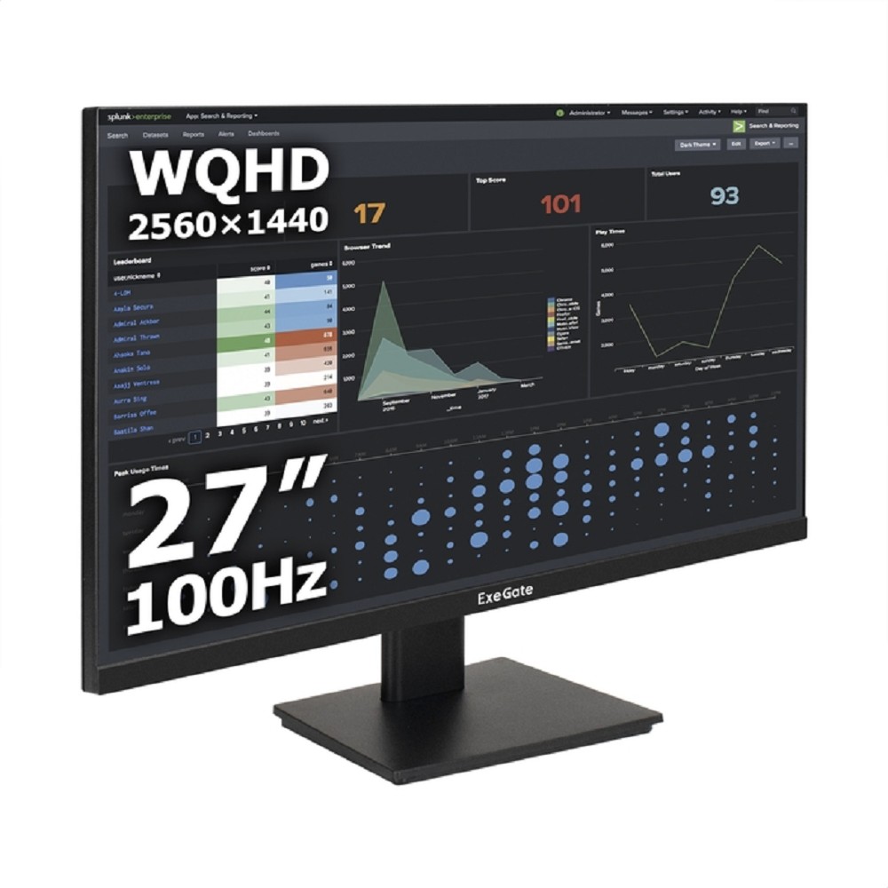 LCD ExeGate 27" EH2700 ProSmart {IPS 2560x1440 100hz 5ms 300cd 1000:1 178/178 HDMI2.0 DisplayPort USB(для зарядки) audio-out} [EX301150RUS]
