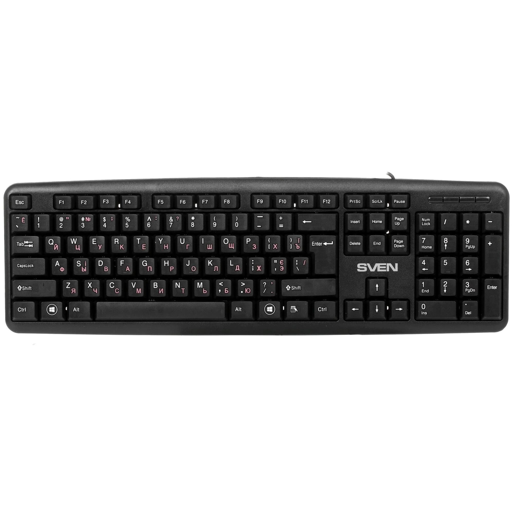 Клавиатура SVEN KB-S230 чёрная (104кл, каб. 2м)