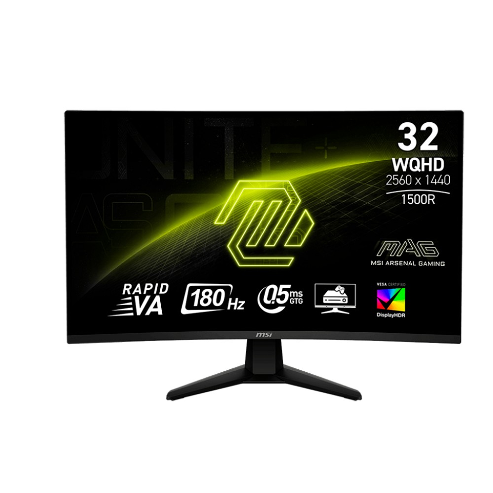 MSI MAG 31.5" 32CQ6F {VA Curved 2560x1440 180Hz 0.5ms 400cd HDMI DisplayPort}
