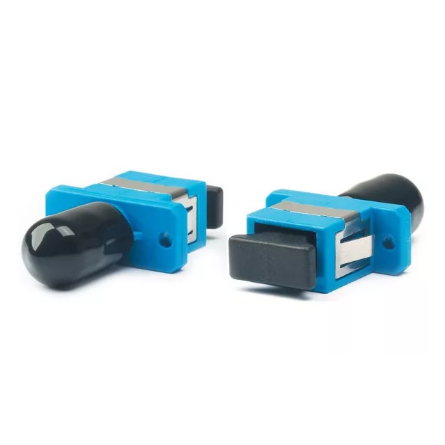 Hyperline FA-S11Z-SC/ST-N/BK-SL Оптический проходной адаптер SC-ST, SM/MM, simplex, корпус металл, черные колпачки