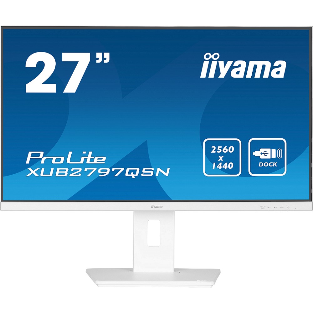 LCD IIYAMA 27" XUB2797QSN-W2 белый {IPS 2560x1440 100Hz 1ms 300cd HDMI DisplayPort(in+out) USB3.2 USB-C3.2(65W) USB-C3.2(15W) RJ-45 2x2W HAS Pivot}