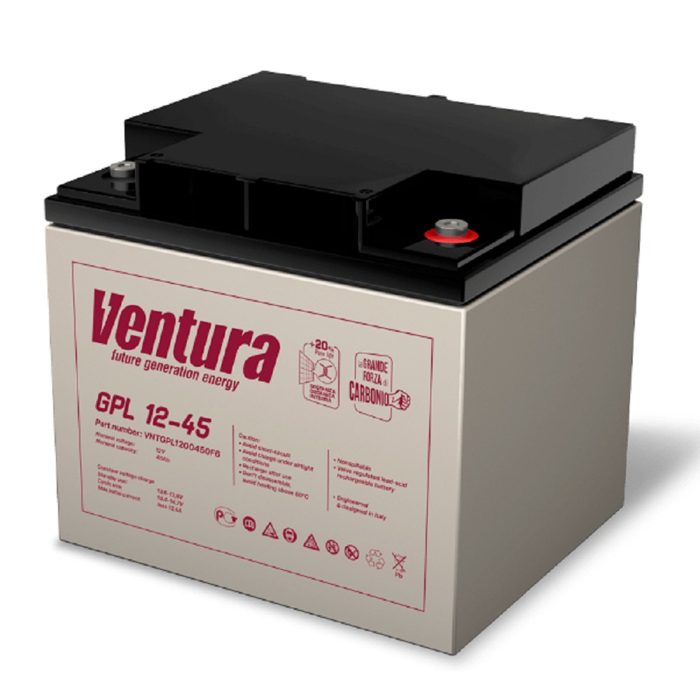 АКБ Ventura GPL 12-45   12V/49Ah {F6, ДхШхВ 197х166х176мм, 13.5кг, срок службы 12 лет}