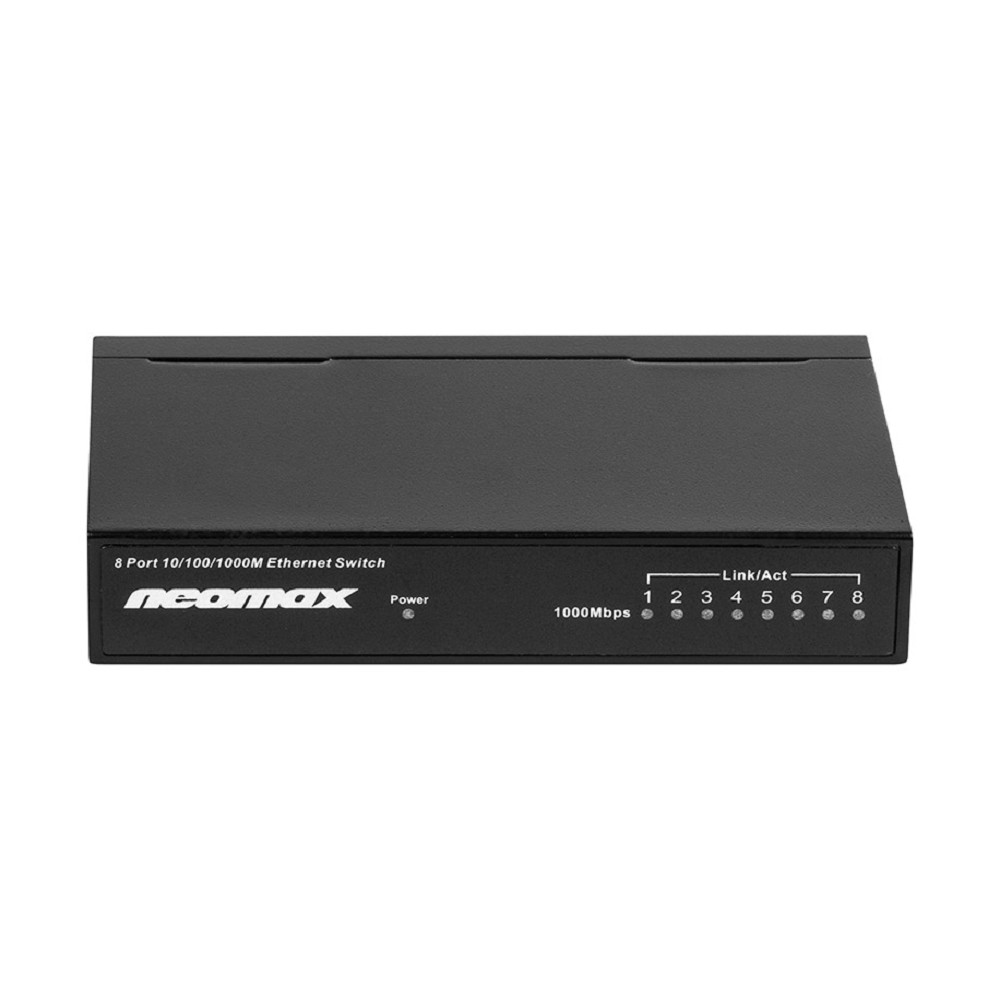 NEOMAX неуправляемый коммутатор NMS-108P-1000-S, 8 портов 1000 Mbps, металл