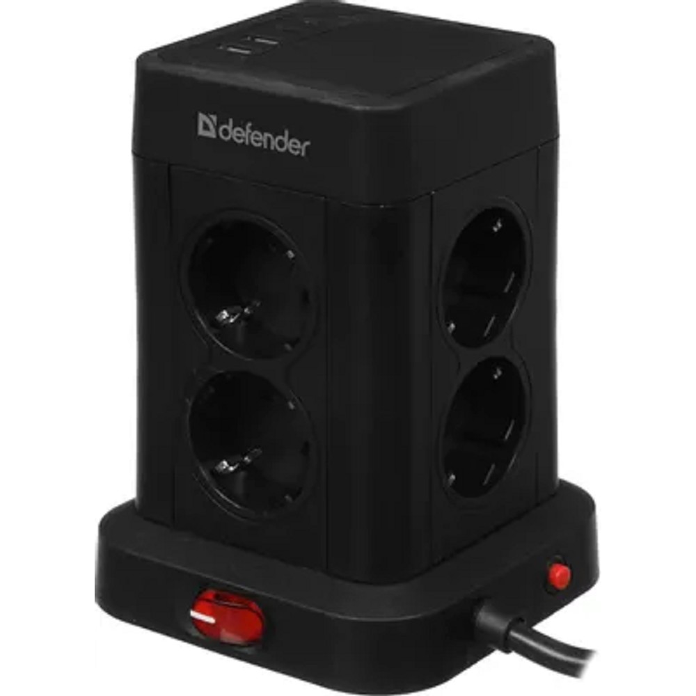 Defender Удлинитель с сетевым фильтром ILS 453 3 м, 8 розеток, 2USB-A, 2USB-C [99631]