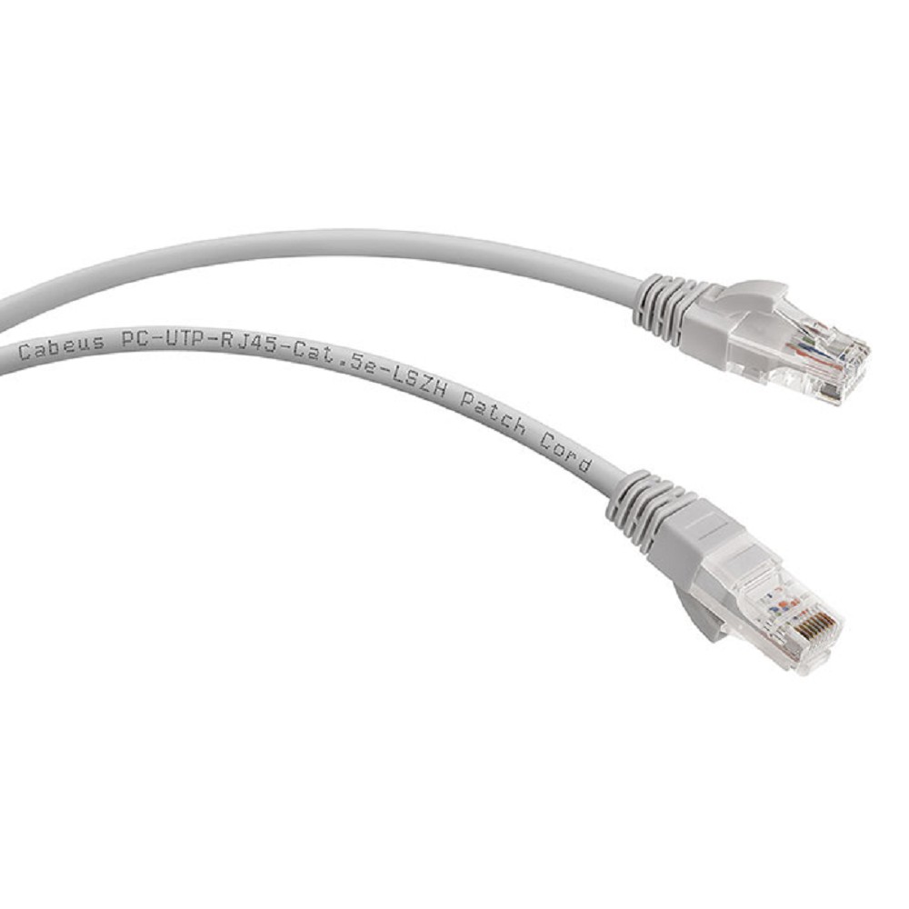 Cabeus PC-UTP-RJ45-Cat.5e-10m-LSZH Патч-корд U/UTP, категория 5е, 2xRJ45/8p8c, неэкранированный, серый, LSZH, 10м