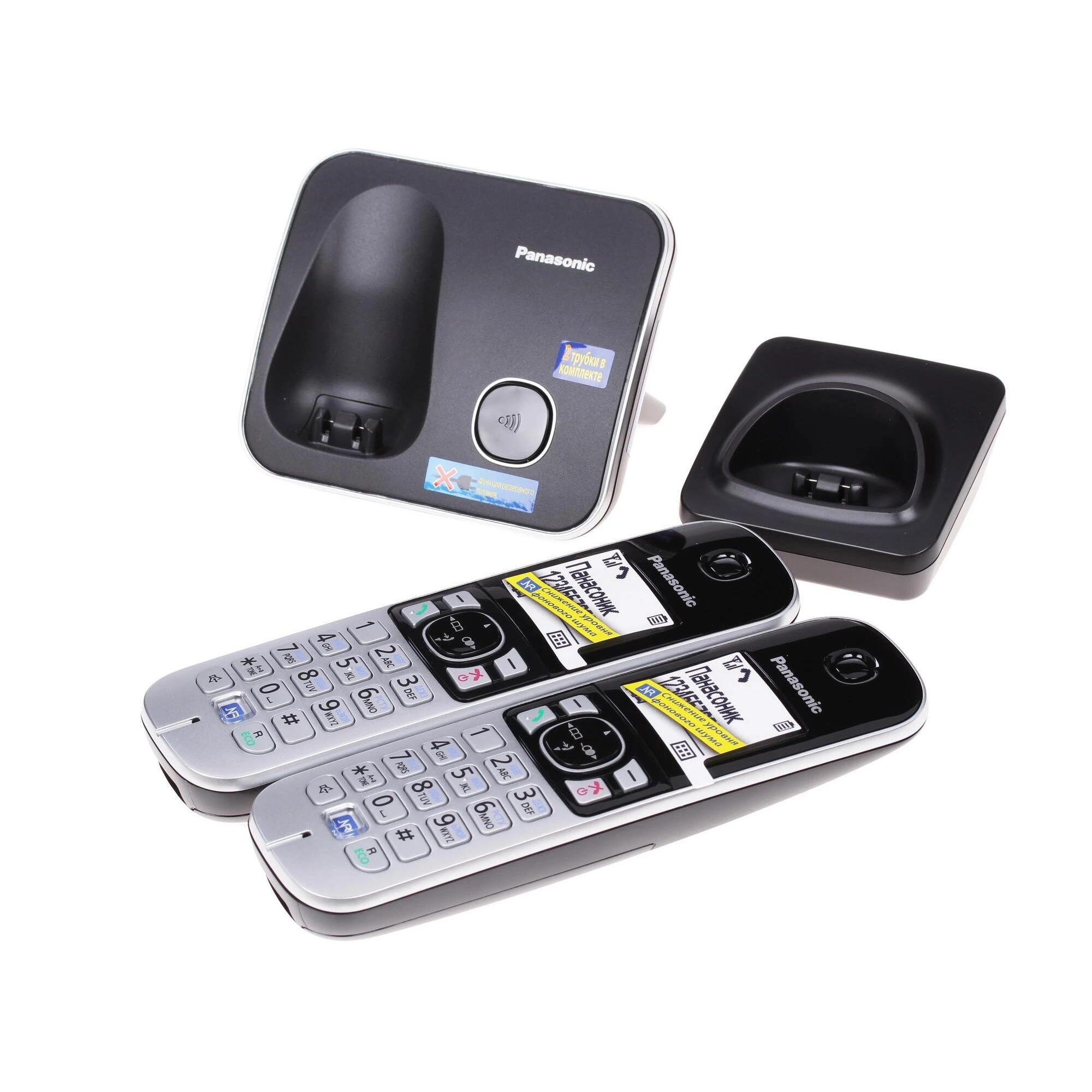 Panasonic KX-TG6812RUB Радиотелефон черный (2 трубки с ЖК диспл., DECT)