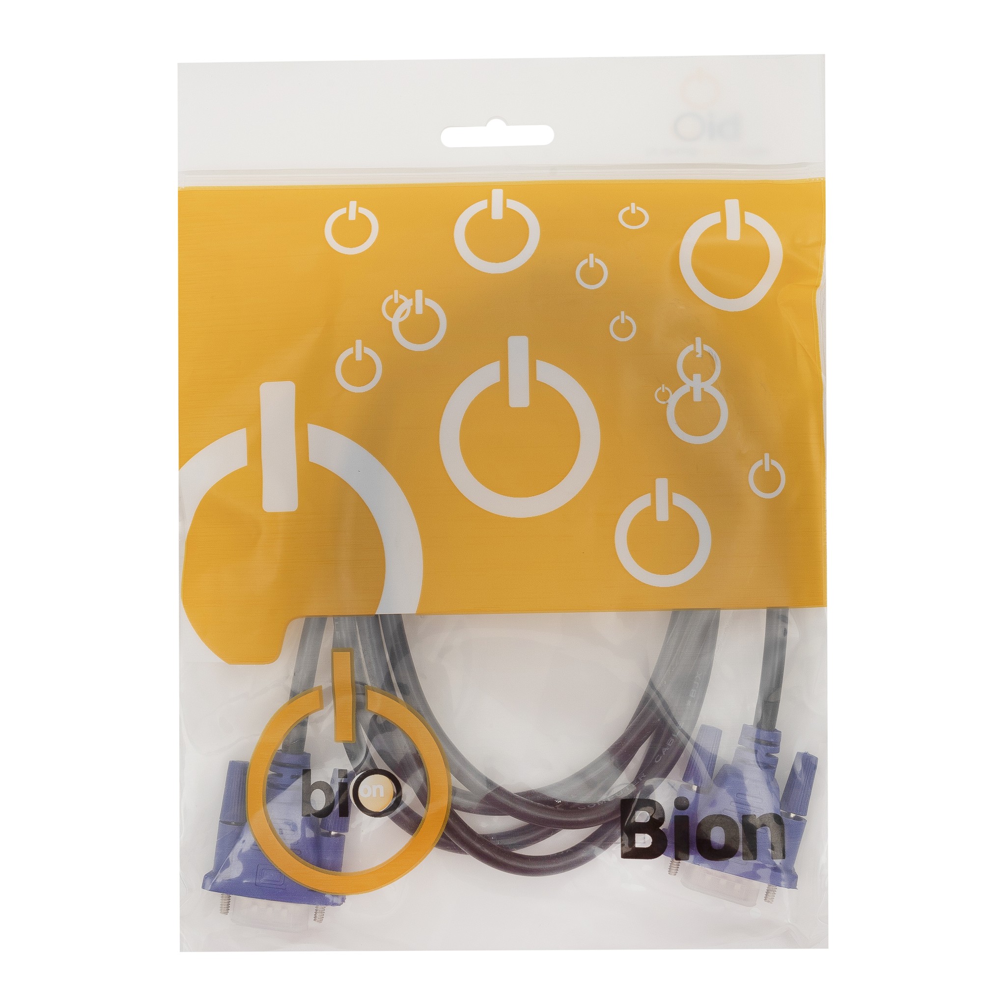 Bion Кабель VGA 15M/15M, экранированный, ферритовые кольца, черный, 3 м [BXP-VGA2-030]