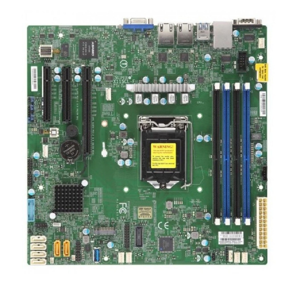 Supermicro MBD-X11SCL-F-B OEM {1xLGA 1151, Intel C242, 4xDDR4, 2x1GbE LAN, 6xSATA3 (6Gbps) RAID 0,1,5,10, 6xUSB 2.0 + 5xUSB 3.1, 1xVGA, 2 COM, 1xPCI-E 3.0 x16, 2xPCI-E 3.0 x8, Micro-ATX}