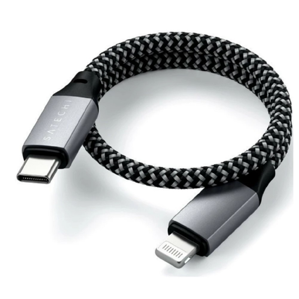 Кабель USB Type-C - Lightning, M/M, 0.25 м, Satechi, косм/сер, ST-TCL10M