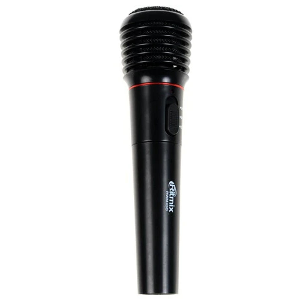 RITMIX RWM-100 black {100 Гц - 10000 Гц, 600 Ом, -72 Дб, > 85 дБ, КНИ <- 0,2%, максимальная девиация: ± 30 КГц, переключатель вкл./выкл., 3 pin XLR - Jack 6.3 mm, 3 м, питание микрофона: 1,5 В}
