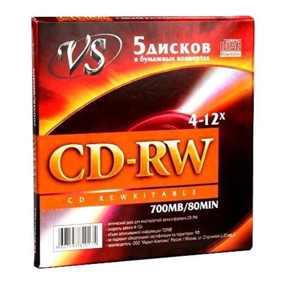VS CD-RW 80 4-12x конверт/5 (620175)