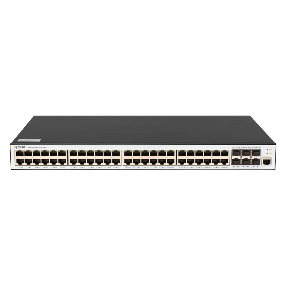 SNR SNR-S5310G-48TX-2AC Управляемый коммутатор уровня 2+, 48 портов 10/100/1000Base-T, 6 портов 1/10G SFP+, 2 встроенных БП ~220V AC