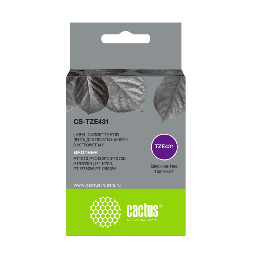 Картридж ленточный Cactus CS-TZE431 черный для Brother 1010/1280/1280VP/2700VP