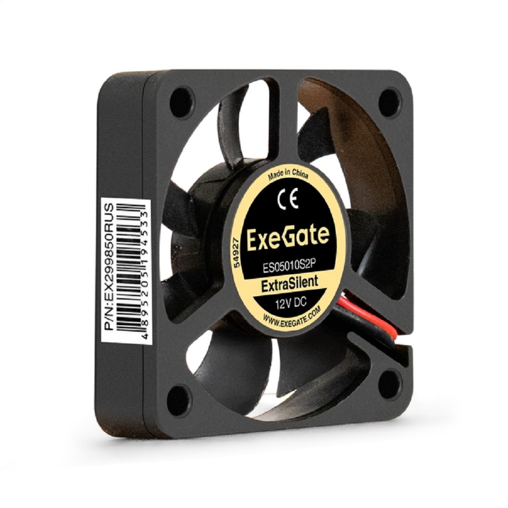 Exegate EX299850RUS Вентилятор 12В DC ExeGate ExtraSilent ES05010S2P (50x50x10 мм, Sleeve bearing (подшипник скольжения), 2pin, 4000RPM, 22dBA)