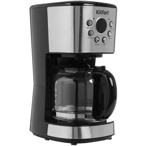 Кофеварка капельная Kitfort КТ-728 900Вт черный/серебристый