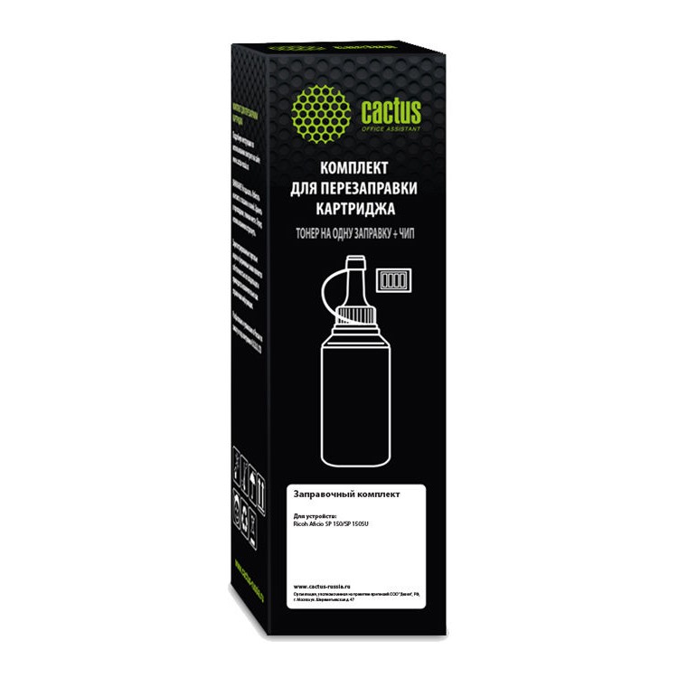 Тонер Cactus CS-RK-SP150HE черный флакон 80гр. (в компл.:чип) для принтера Ricoh Aficio SP 150/SP 150SU