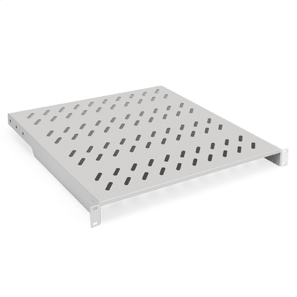 Exegate EX301556RUS Полка консольная регулируемая 19" ExeGate ECCS-1U450A-G (перфорированная, глубина 450мм, крепление 19" 1U, для напольных шкафов и стоек глубиной 600мм/800мм/1000мм, нагрузка до 50к