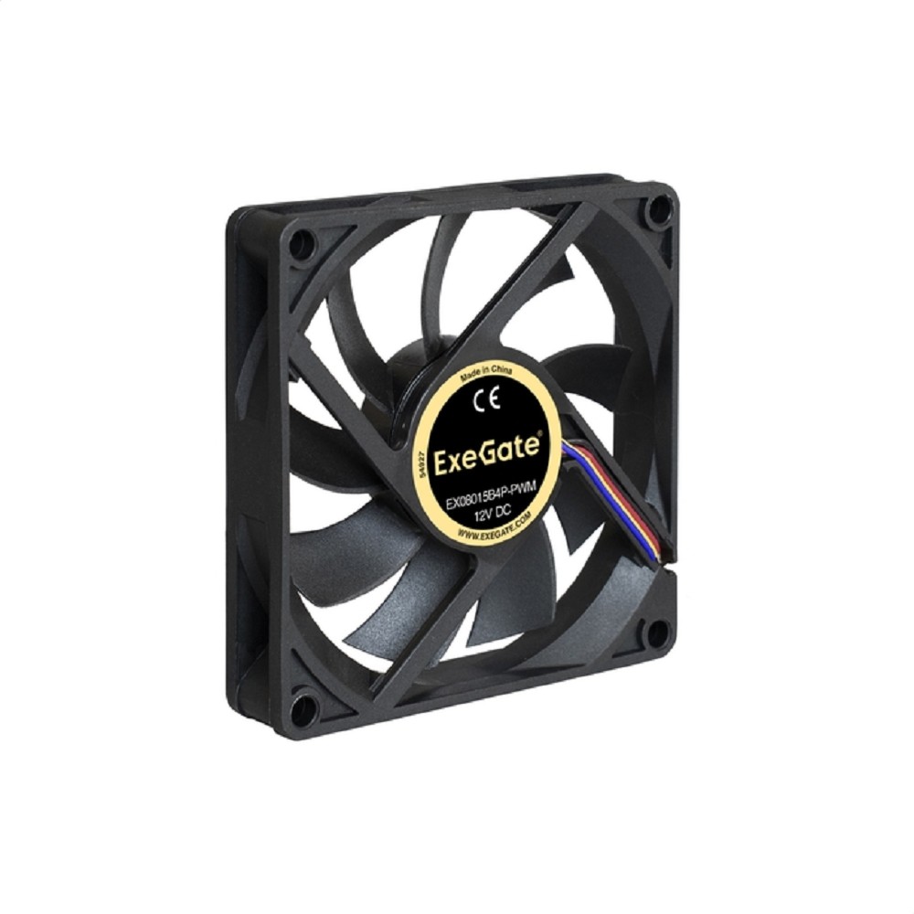 Exegate EX288924RUS Вентилятор ExeGate EX08015B4P-PWM (80x80x15 мм, 2-Ball (двойной шарикоподшипник), 4pin, PWM, 24dBA)