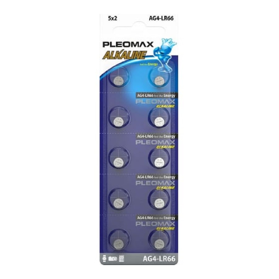 Pleomax AG4 (377) LR626, LR66 Button Cell (100/1000/98000) (10 шт. в уп-ке)