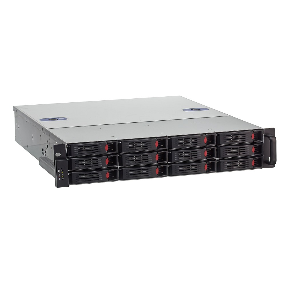 Exegate EX281233RUS Серверный корпус ExeGate Pro 2U550-HS12 <RM 19",  высота 2U, глубина 550, без БП, 12xHotSwap, USB>