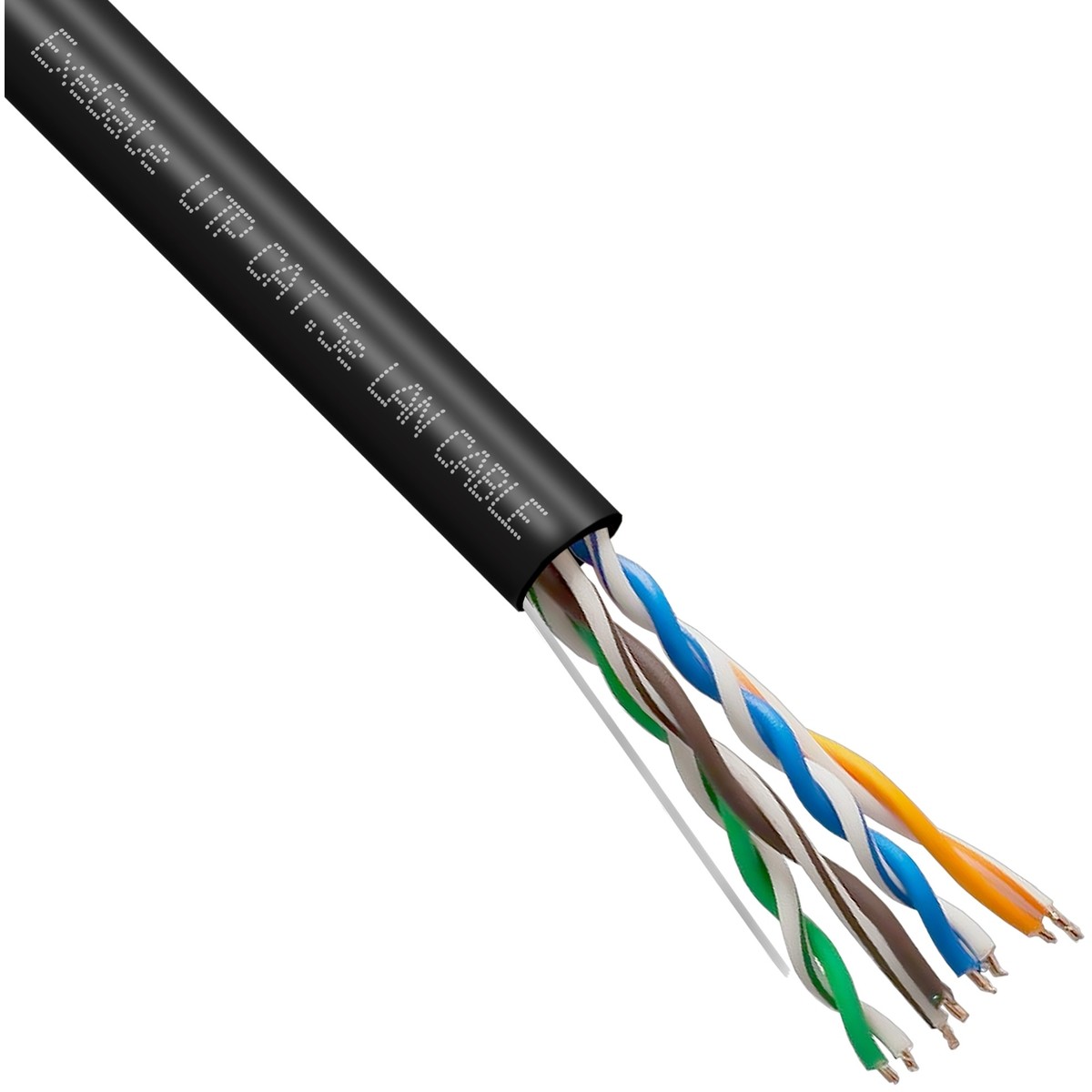 Exegate EX301082RUS Кабель ExeGate Special UTP4-C5e-CCA-S24-OUT-PE-BK-305 UTP 4 пары кат.5e CCA, 0.48мм (24AWG), внешн., без троса, 305м, черн., PE