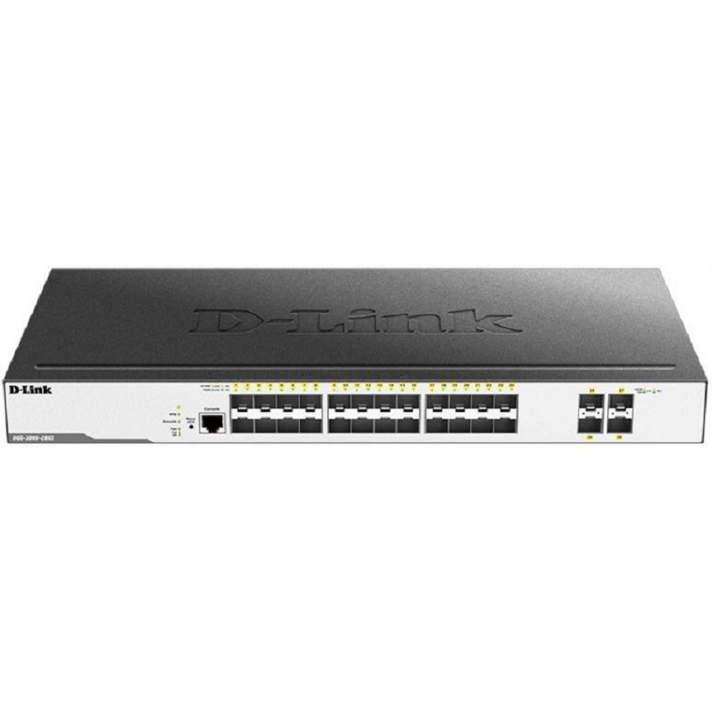 D-Link DGS-3000-28XS/B1A Управляемый L2 коммутатор с 24 портами 1000Base-X SFP и 4 портами 10GBase-X SFP+