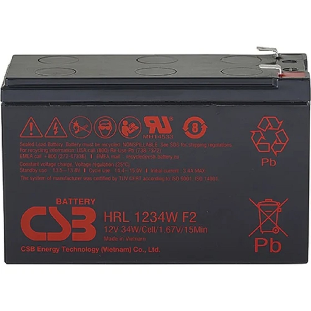 CSB Батарея HRL1234W (12V, 9Ah) (FR) (с увеличенным сроком службы 10 лет)