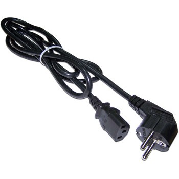 Шнур питания C13-Schuko угловая, 3х0.75, 220В, 10А, черный, 2 метра