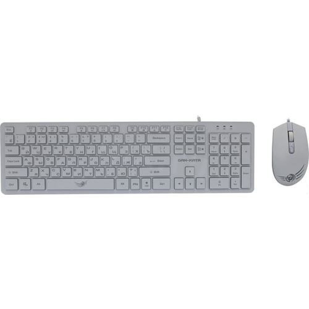 Dialog Проводной игровой набор KMGK-1707U WHITE Gan-Kata - клавиатура + опт. мышь с RGB подсветкой