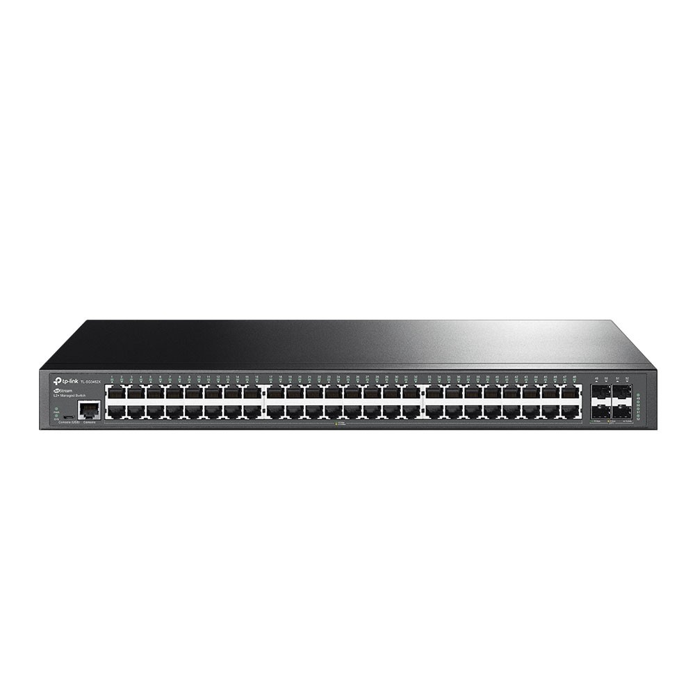TP-Link SG3452X Управляемый коммутатор JetStream уровня 2+ с 48 гигабитными портами RJ45 и 4 портами SFP+ 