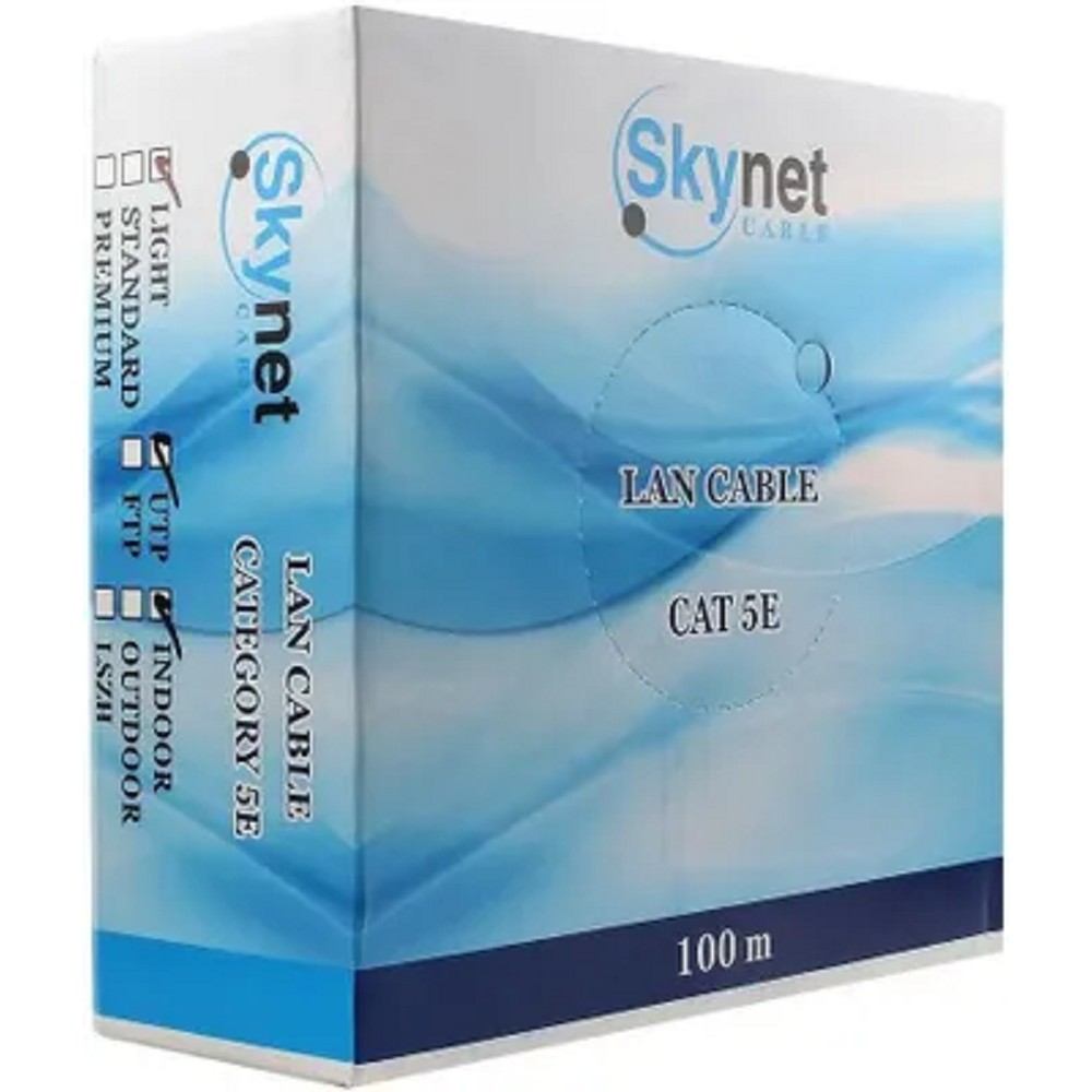 SkyNet Кабель UTP indoor 2x2x0,48, медный, FLUKE TEST, кат.5e, однож., (100м), box, серый [CSS-UTP-2-CU/100]