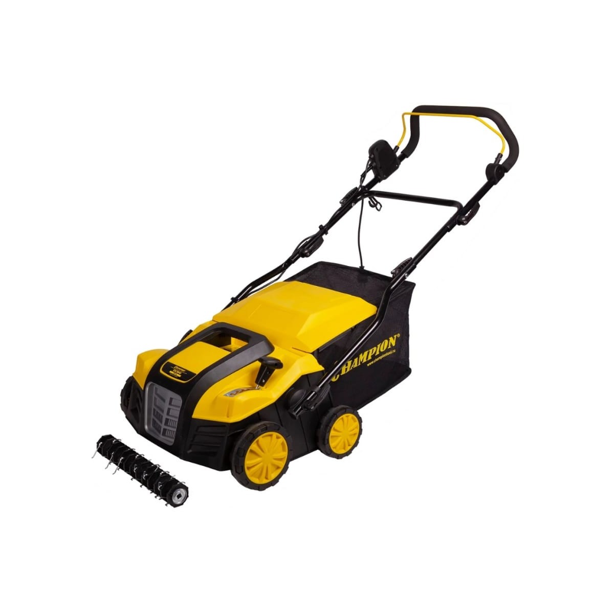CHAMPION Скарификатор электрический ESC1840 { 1,8 кВт, 400 мм, 55л, 12 кг, 2в1 } 